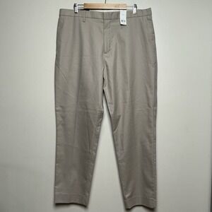 NWT Banana Republic Mens 38x32 Slim Fit Non-Iron Stretch Cotton Dress Pants Tan